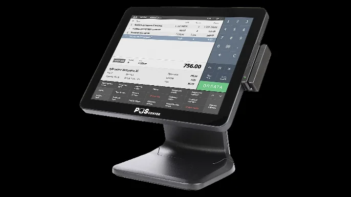 Сенсорный моноблок POSCenter POS101 (15", PCAP, J3455, RAM 4Gb, SSD M2 128Gb, MSR) без ОС