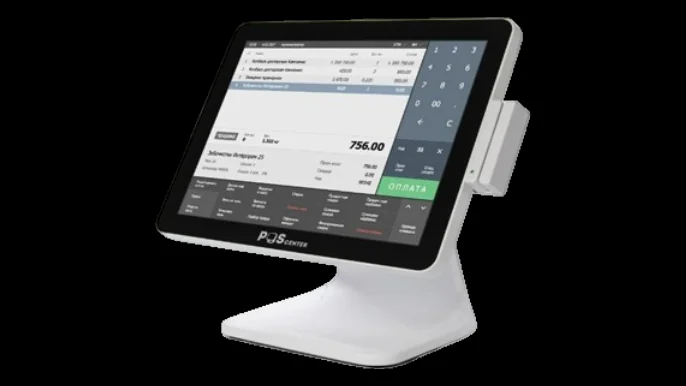 Сенсорный моноблок POSCenter POS101 (15", РСАР, J3455, RAM 4Gb, SSD М2 128Gb, MSR) бeз ОС, БЕЛЫЙ