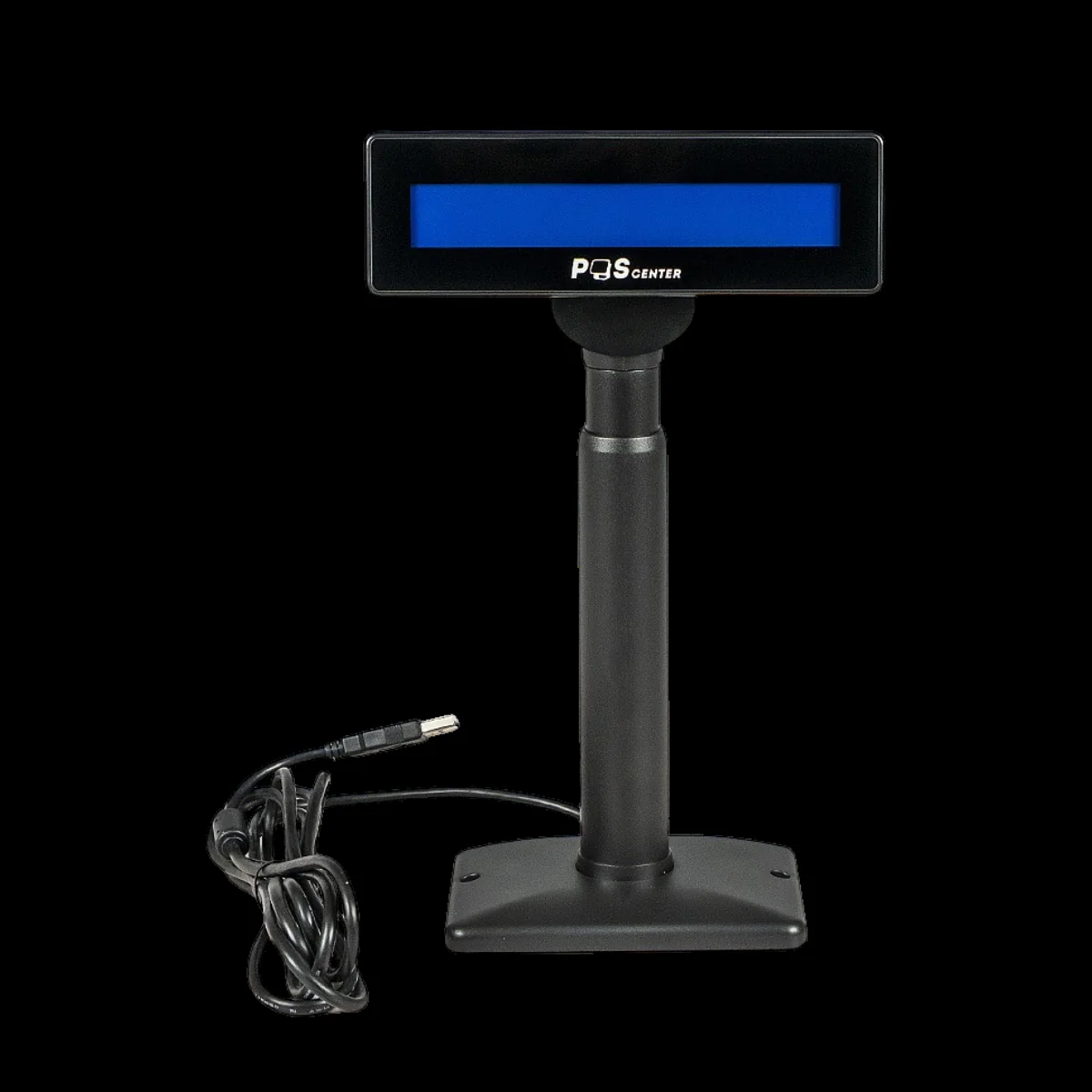 Дисплей покупателя POSCenter PCP220 (USB, LCD 2х20, белые символы на синем фоне ), подставка, USB кабель 3.0 м., черный